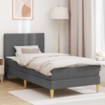 vidaXL Rám postele s matracom Tmavo šedá 90 x 190 cm látka
