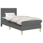 vidaXL Rám postele s matracom Tmavo šedá 90 x 190 cm látka – Obrázok 2