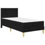 vidaXL Rám postele s matracom s čelnou doskou Čierny 90 x 190 cm látka – Obrázok 3