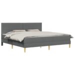 vidaXL Rám postele s matracom Tmavo šedá 180 x 200 cm látka – Obrázok 2