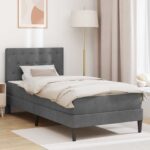 vidaXL Rám postele s matracom Tmavo šedá 90 x 190 cm Zamat