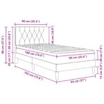 vidaXL Rám postele s matracom Tmavo šedá 90 x 190 cm Zamat – Obrázok 11