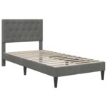 vidaXL Rám postele s matracom Tmavo šedá 90 x 190 cm Zamat – Obrázok 4