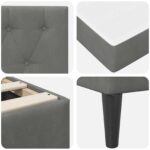 vidaXL Rám postele s matracom Tmavo šedá 90 x 190 cm Zamat – Obrázok 9