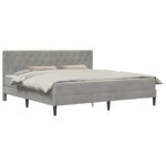 vidaXL Rám postele s matracom Svetlosivá 180 x 200 cm Zamat – Obrázok 2