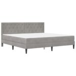 vidaXL Rám postele s matracom Svetlosivá 180 x 200 cm Zamat – Obrázok 3