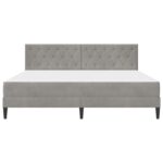 vidaXL Rám postele s matracom Svetlosivá 180 x 200 cm Zamat – Obrázok 6