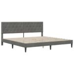 vidaXL Rám postele s matracom Tmavo šedá 180 x 200 cm Zamat – Obrázok 4