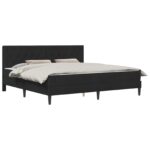 vidaXL Rám postele s matracom Čierny 180 x 200 cm Zamat – Obrázok 2