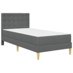 vidaXL Rám postele s matracom Tmavo šedá 90 x 190 cm látka – Obrázok 3