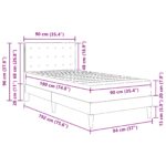 vidaXL Rám postele s matracom s čelnou doskou Čierny 90 x 190 cm látka – Obrázok 11