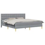 vidaXL Rám postele s matracom Svetlosivá 180 x 200 cm látka – Obrázok 2