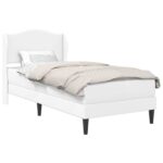 vidaXL Rám postele s čelnou doskou Biela 90 x 190 cm Umelá koža – Obrázok 2