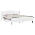 vidaXL Rám postele s čelnou doskou Biela 180 x 200 cm Umelá koža – Obrázok 2