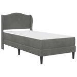 vidaXL Rám postele s čelnou doskou Tmavosivá 90 x 190 cm Zamat – Obrázok 3
