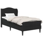 vidaXL Rám postele s čelnou doskou Čierna 90 x 190 cm Zamat – Obrázok 2