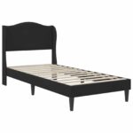 vidaXL Rám postele s čelnou doskou Čierna 90 x 190 cm Zamat – Obrázok 4