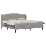 vidaXL Rám postele s čelnou doskou Svetlosivá 180 x 200 cm Zamat – Obrázok 2