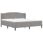 vidaXL Rám postele s čelnou doskou Svetlosivá 180 x 200 cm Zamat – Obrázok 3