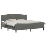 vidaXL Rám postele s čelnou doskou Tmavosivá 180 x 200 cm Zamat – Obrázok 2