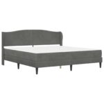 vidaXL Rám postele s čelnou doskou Tmavosivá 180 x 200 cm Zamat – Obrázok 3