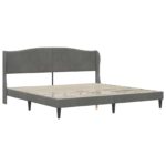 vidaXL Rám postele s čelnou doskou Tmavosivá 180 x 200 cm Zamat – Obrázok 4