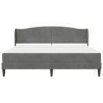vidaXL Rám postele s čelnou doskou Tmavosivá 180 x 200 cm Zamat – Obrázok 6