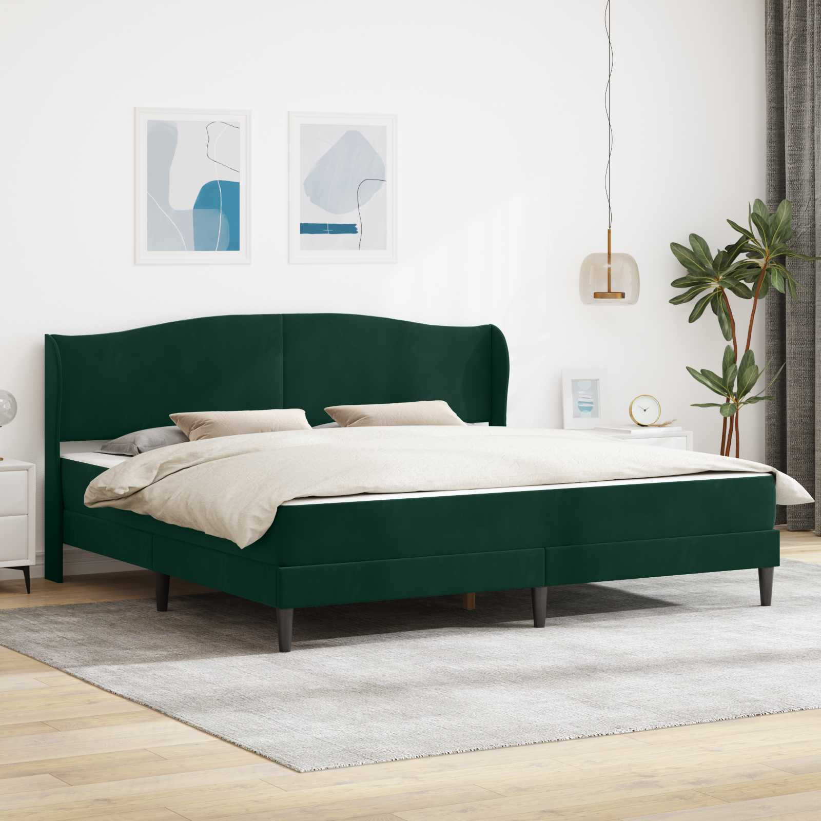 3415279_1.jpg vidaXL Rám postele s čelnou doskou Čierna 180 x 200 cm Zamat – Obrázok 1