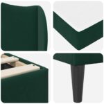 vidaXL Rám postele s čelnou doskou Čierna 180 x 200 cm Zamat – Obrázok 9