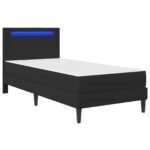 vidaXL Rám postele s LED pásikmi Čierna 90 x 190 cm Umelá koža – Obrázok 5