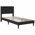 vidaXL Rám postele s LED pásikmi Čierna 90 x 190 cm Umelá koža – Obrázok 6