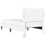 vidaXL Rám postele s LED pásikmi Biela 90 x 190 cm Umelá koža – Obrázok 10