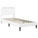 vidaXL Rám postele s LED pásikmi Biela 90 x 190 cm Umelá koža – Obrázok 6