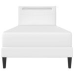 vidaXL Rám postele s LED pásikmi Biela 90 x 190 cm Umelá koža – Obrázok 8
