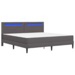vidaXL Rám postele s LED pásikmi Sivá 180 x 200 cm Umelá koža – Obrázok 5