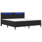 vidaXL Rám postele s LED pásikmi Čierna 180 x 200 cm Umelá koža – Obrázok 5