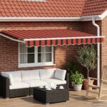 vidaXL Markíza Oranžová, čierna a žltá 2,5 x 2 m Polyester a kov