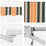 vidaXL Markíza Zelená a žltá 2,5 x 2 m Polyester a kov – Obrázok 7