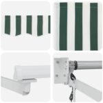vidaXL Markíza Zelená a biela 3 x 2 m Polyester a kov – Obrázok 7