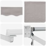 vidaXL Markíza Svetlosivá 4 x 2 m Polyester a kov – Obrázok 7