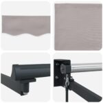 vidaXL Sklopná markíza Svetlosivá 4 x 2 m 100% polyester a hliník – Obrázok 7
