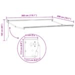 vidaXL Markíza Zelená a biela 3 x 2 m Polyester a kov – Obrázok 11