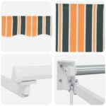vidaXL Ručná vysúvacia markíza s LED Zelená, Žltá, Biela 2,5 x 2 m – Obrázok 9