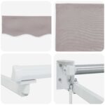 vidaXL Ručná vysúvacia markíza s LED Svetlo šedá a biela 4 x 2 m – Obrázok 9