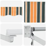 vidaXL Elektrická Retrakovateľná Markíza Zelená a žltá 2,5 x 2 m – Obrázok 9