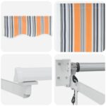 vidaXL Elektrická Retrakovateľná Markíza Sivá, Oranžová, Biela 5 x 3 m – Obrázok 7
