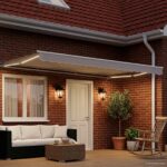 vidaXL Ručný rám markízy s LED Svetlo šedá a biela 4 x 2 m – Obrázok 3