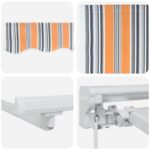 vidaXL Ručný rám markízy s LED Modrá, Oranžová, Biela 5 x 3 m – Obrázok 9