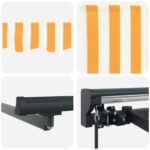 vidaXL Ručný rám markízy s LED Žltá, Biela, Antracitová 4 x 2 m – Obrázok 9