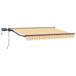vidaXL Ručný rám markízy s LED Žltá, Biela, Antracitová 3,5 x 2,5 m – Obrázok 2